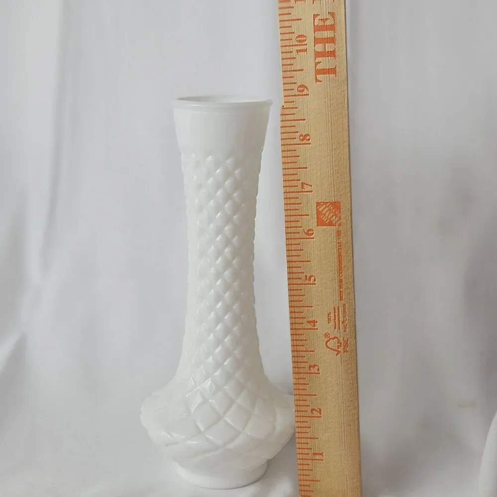 Vintage Milk Glass Vase 9